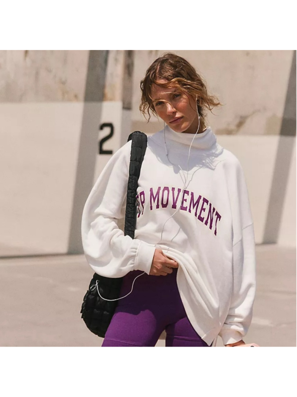 Free People Victory Sweatshirt FP Movement Varsity spellout White women's large